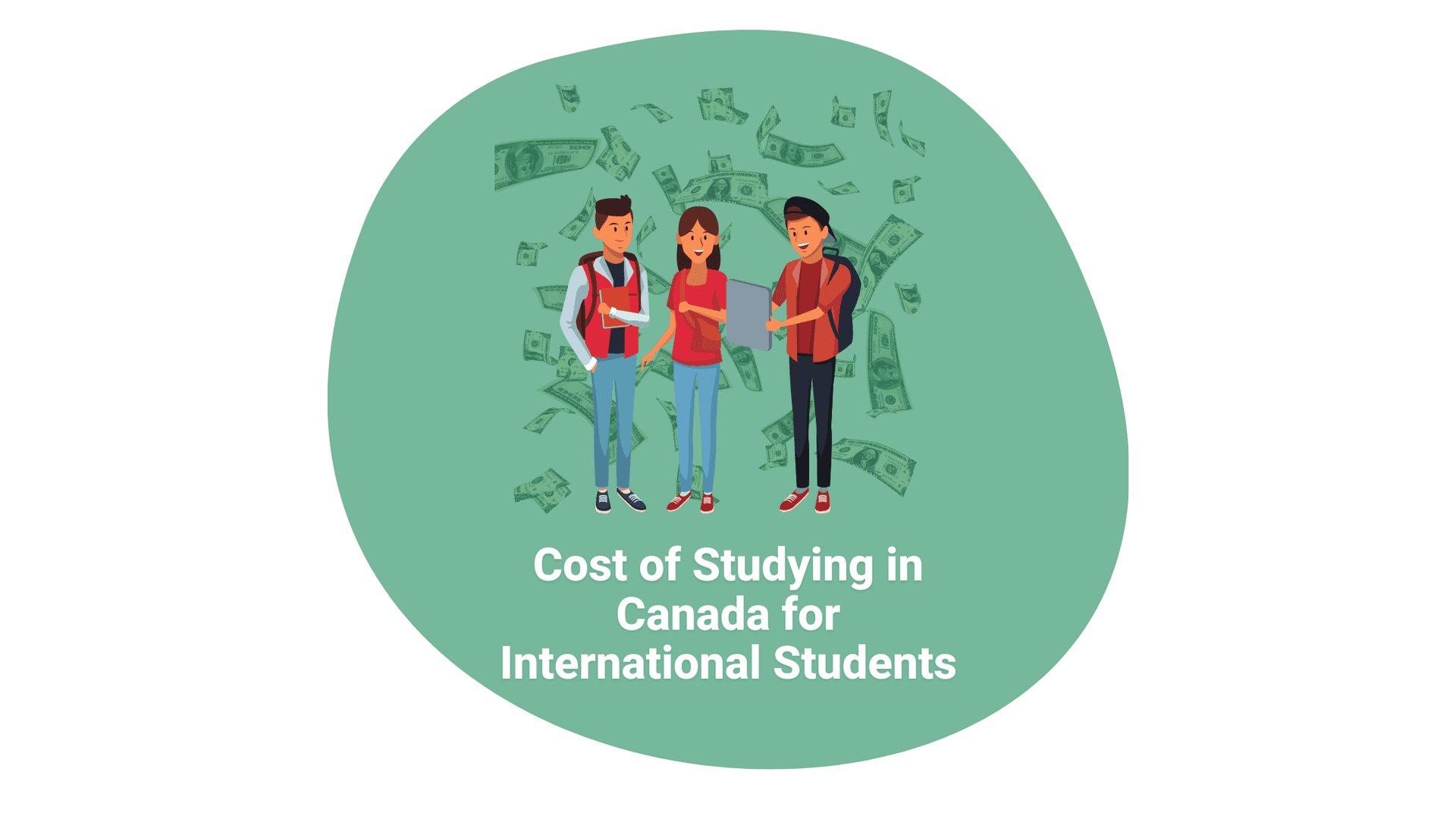 Cover image for article on cost of studying in canada for international students   (2022)