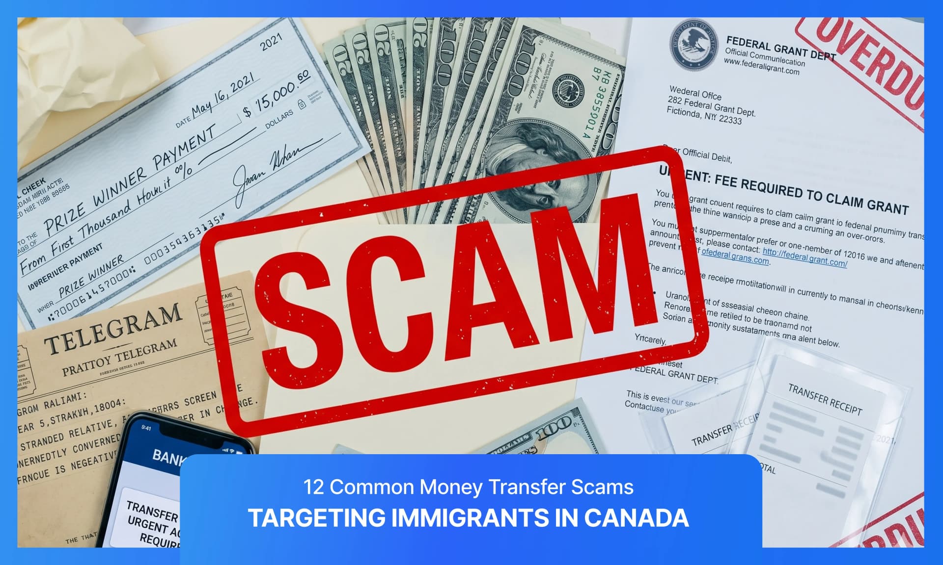 Cover image for article on Common Money Transfer Scams in 2021
