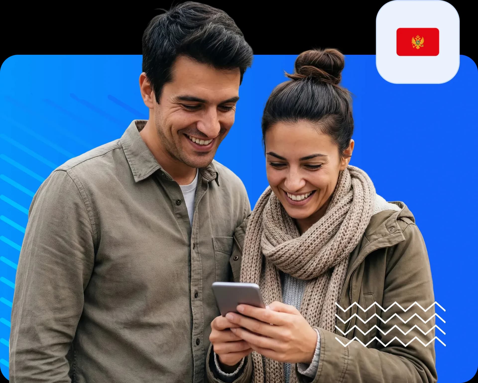 Couples using smartphone to send money to montenegro b78a910f7e.