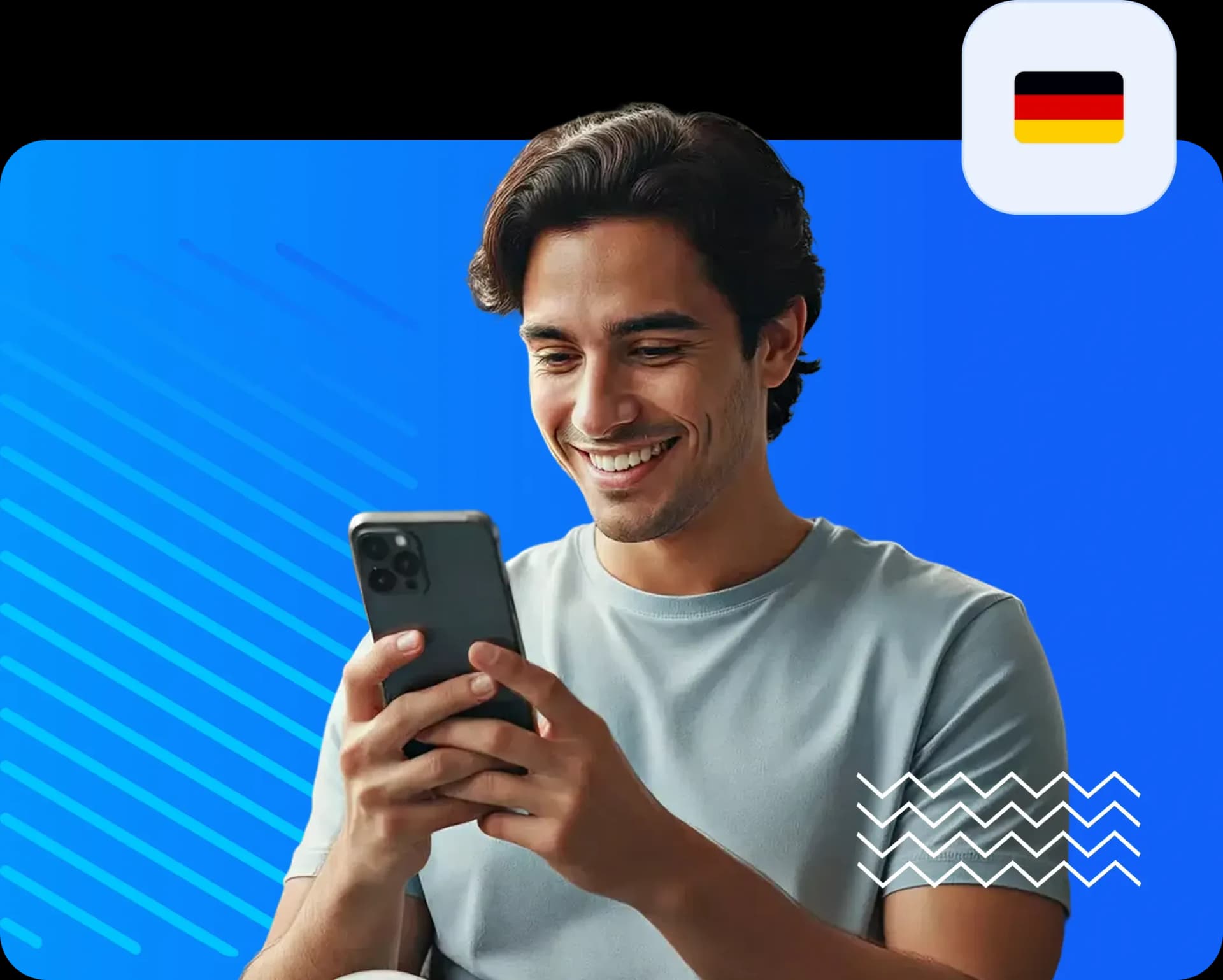 Man using smartphone to send money to germany d60abc0abd.