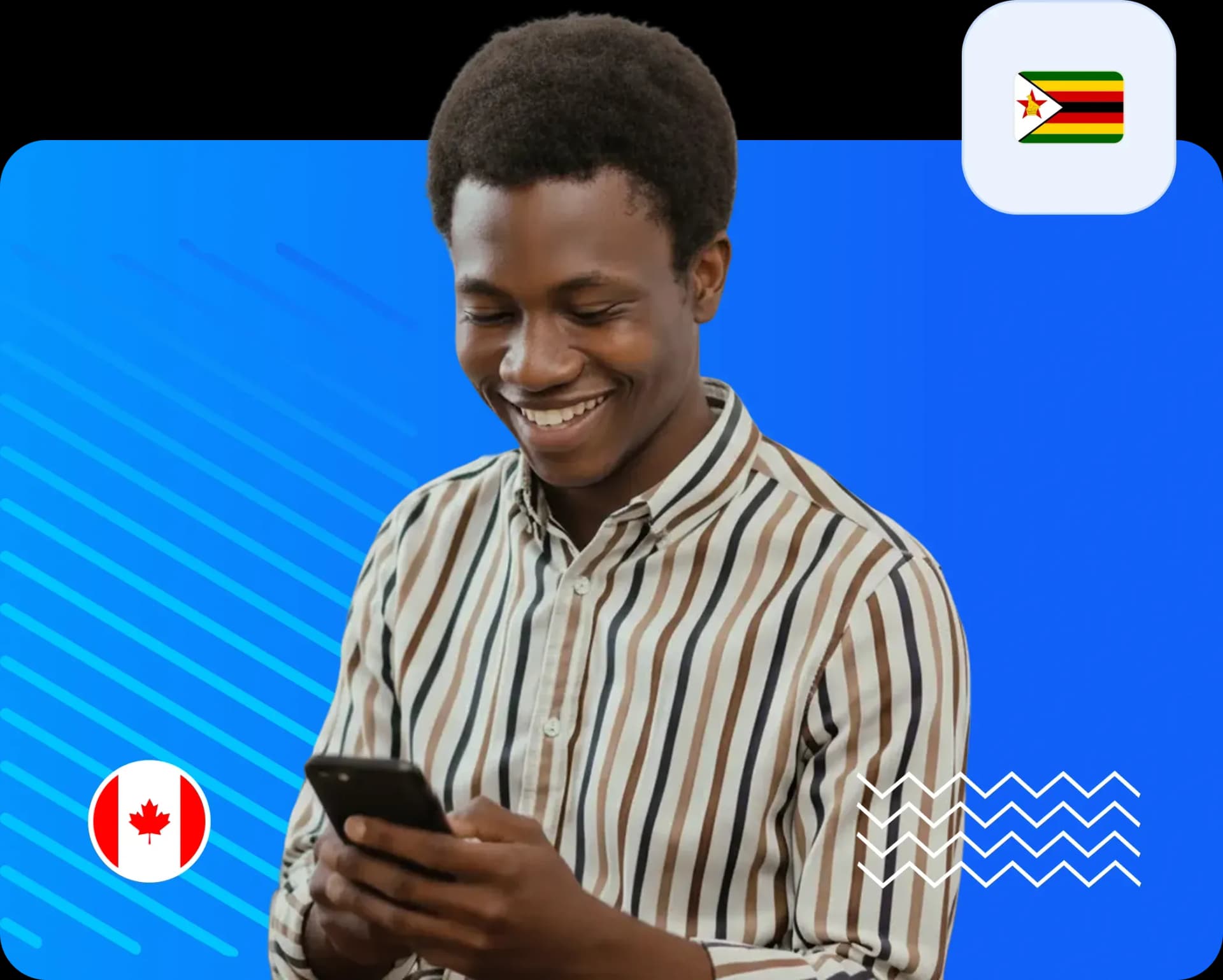 Man using smartphone to send money to zimbabwe 763e84a6c7.