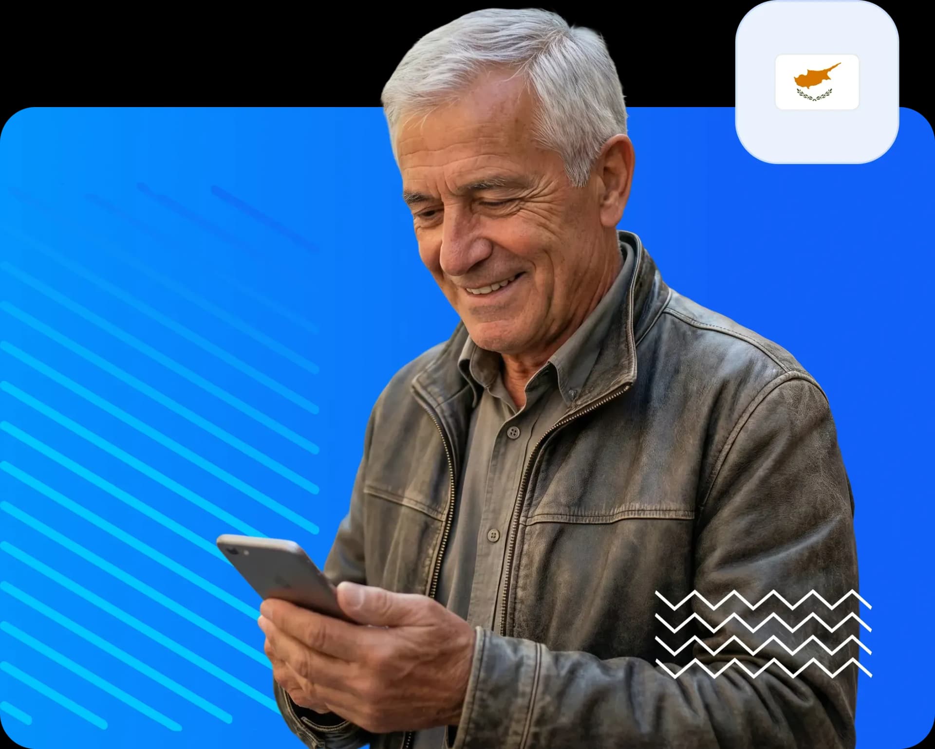 Man using smartphone to send money to cyprus 331ba83152.