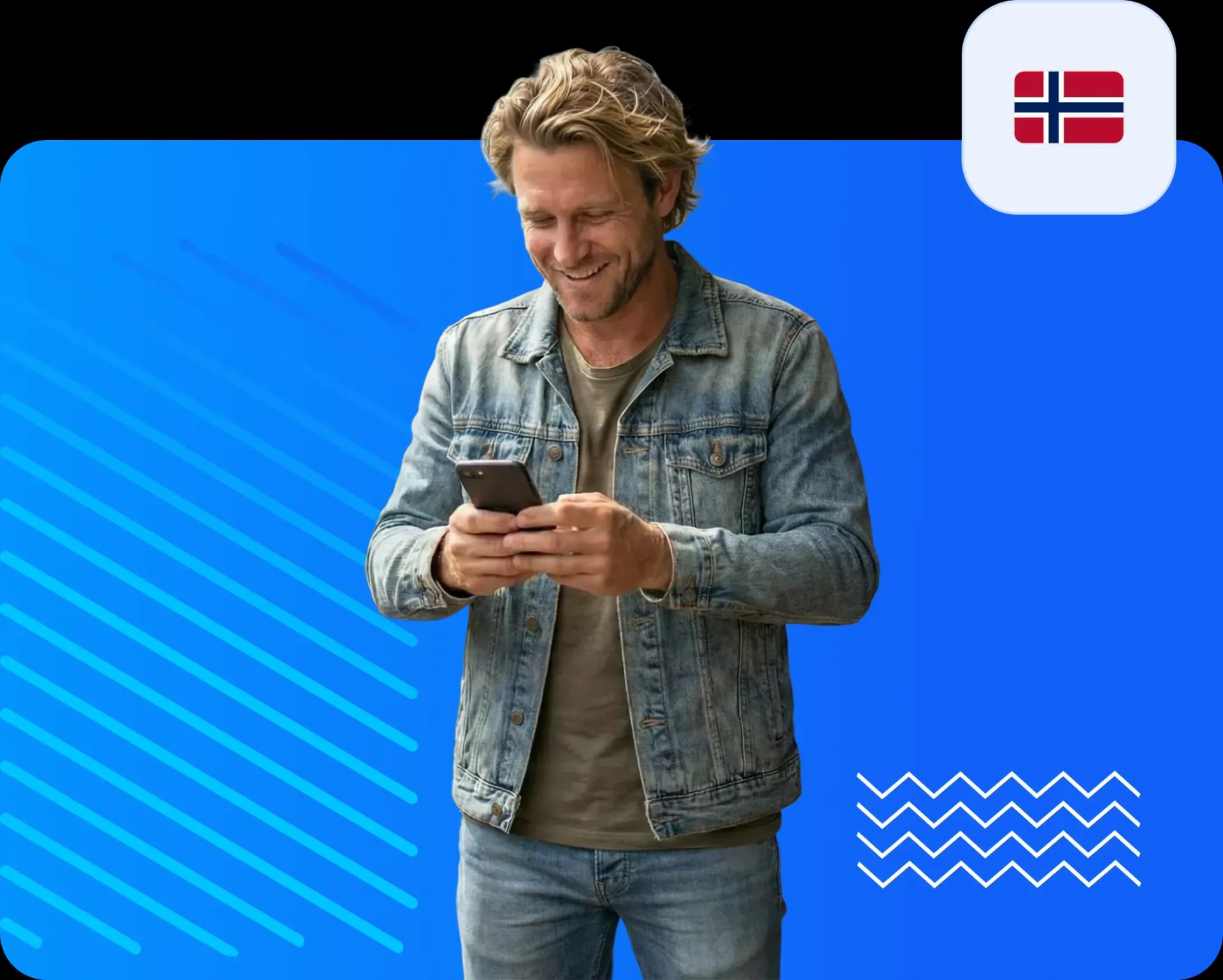 Man using smartphone to send money to norway 79b56d8891.