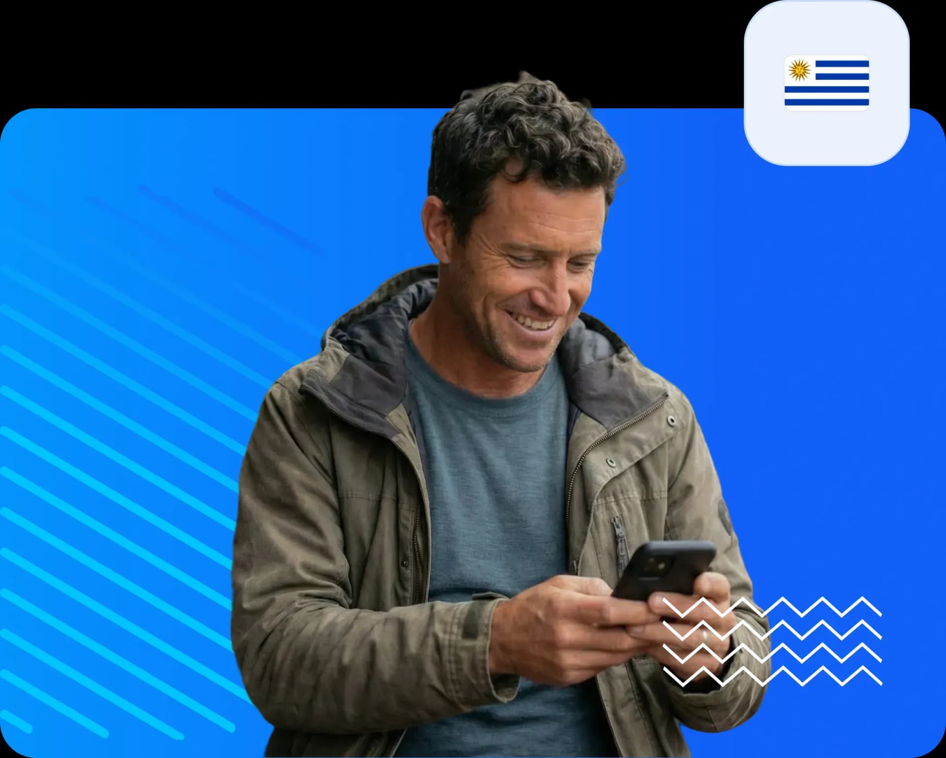 Man using smartphone to send money to uruguay 46f0bff0ed.