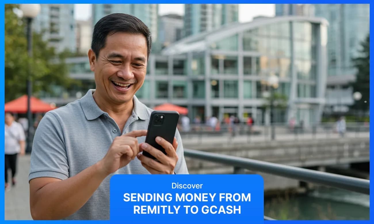 A man is sending money from Remitly to GCash
