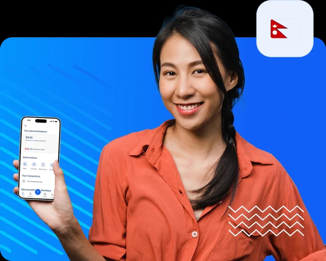 Woman using smartphone to send money to nepal 28ec99fa1f.
