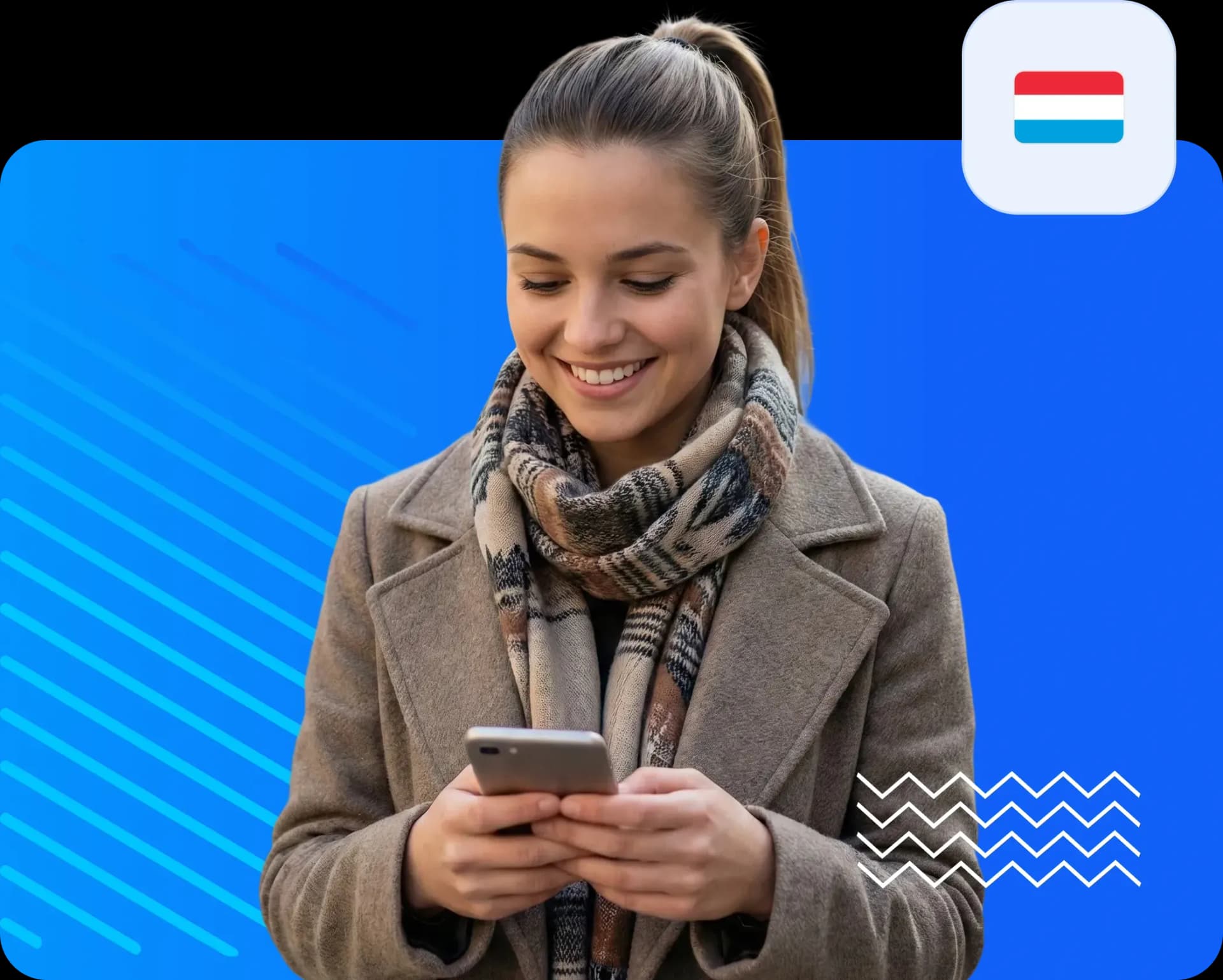 Women using smartphone to send money to luxem d869e08142.