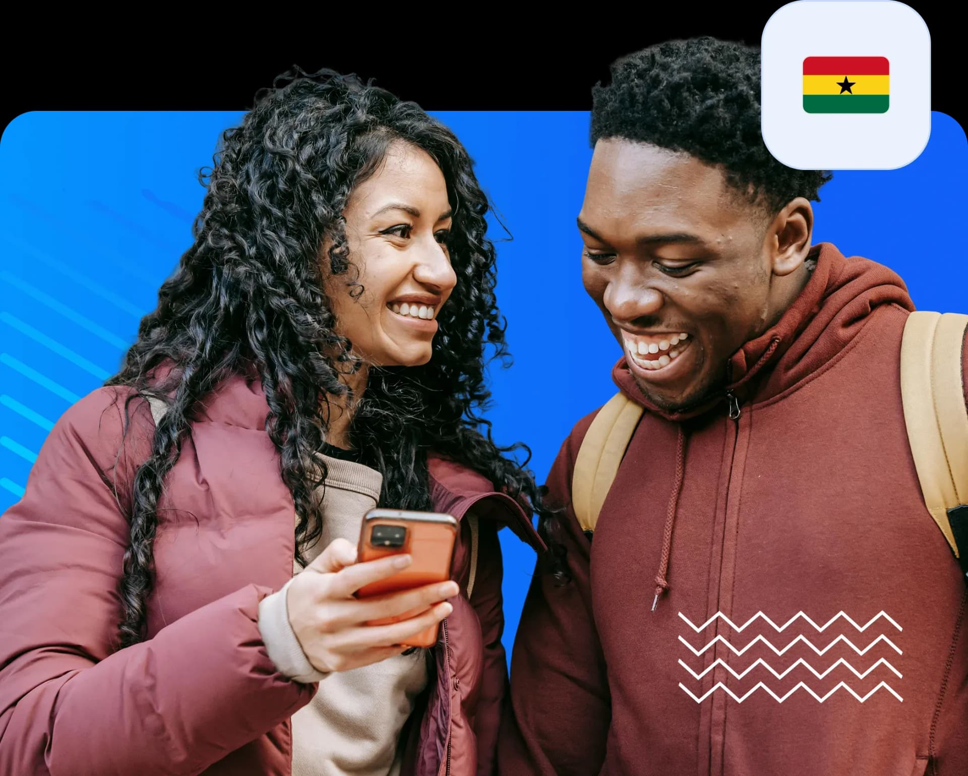 Couples using smartphone to send money to ghana b863f160b2.