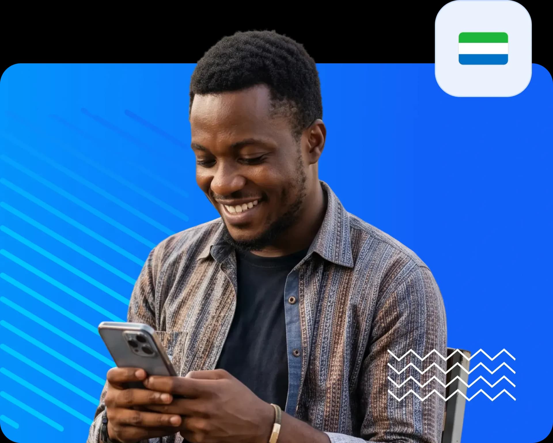 Man using mobile for sending money to sierre leone 855da59beb.