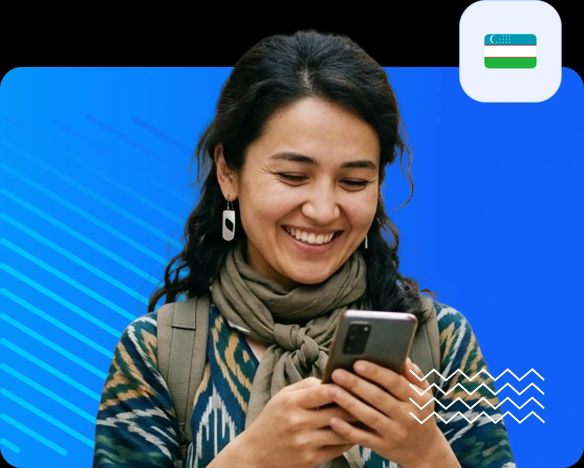Women using smartphone to send money to uzbekistan d06af16c84.