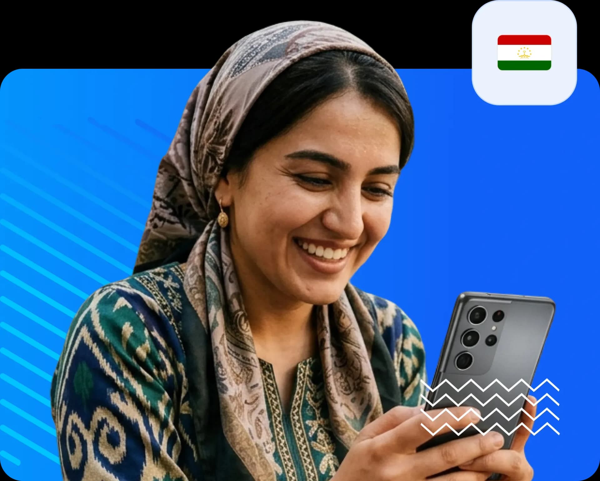 Women using smartphone to sending money to tajikistan 516b334362.